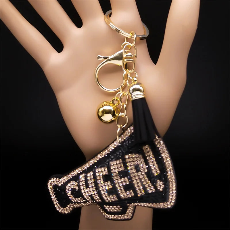 Iced Out Key Gold Chain Cheer Letter Word Full