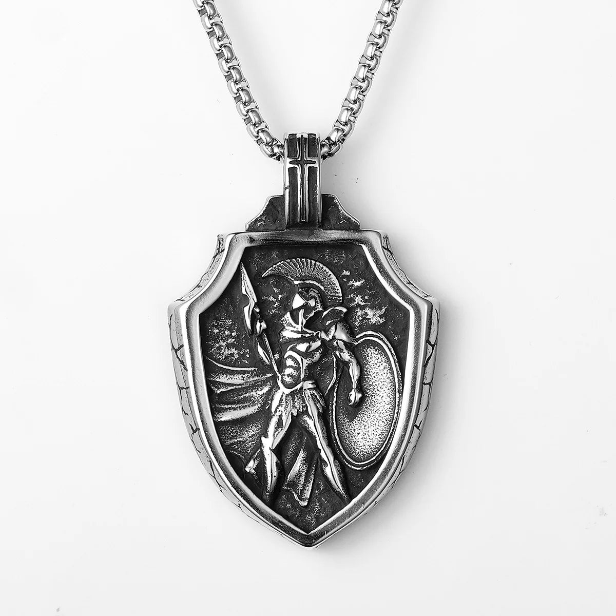 Spartan Warrior Pendant Necklace — Stainless Steel