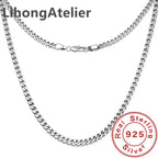 New 925 Sterling Silver Necklace 8mm Cuban NK Necklace Gold Plating Suitable for Men's Jewelry Gift