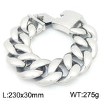 Luxury 30mm Cuban Link Chain Bracelet for Man Vacuum Plated Stainless Steel Men's Bracelets Hip Hop Heavy Duty Street