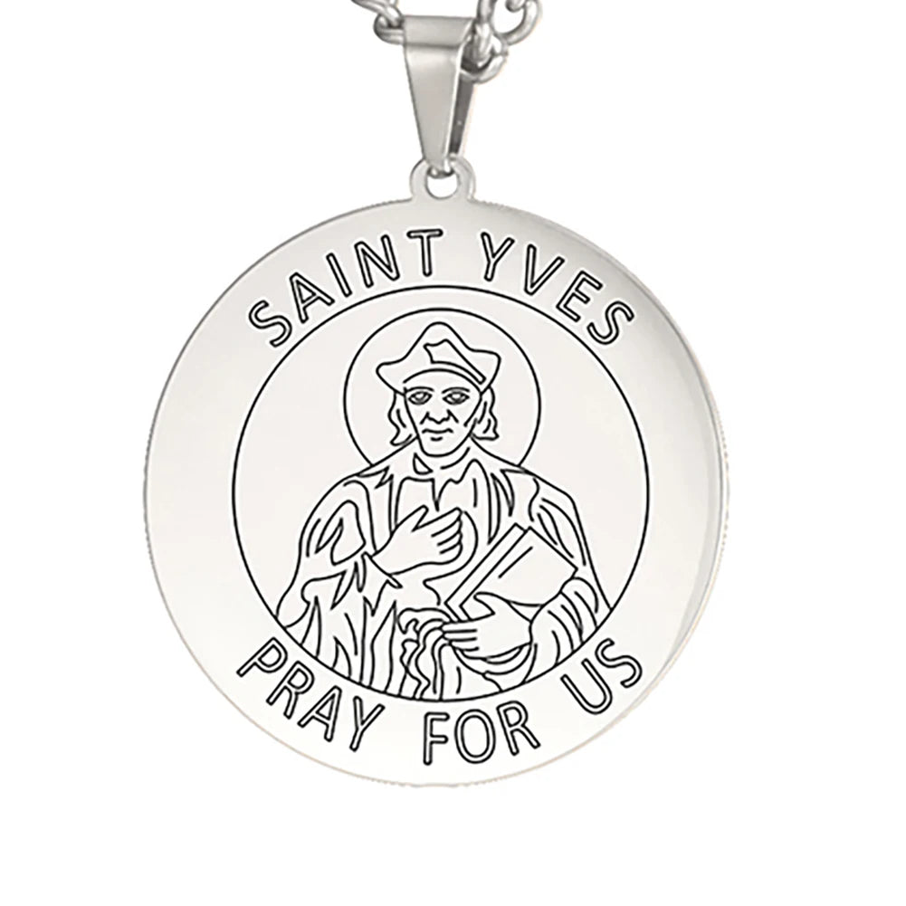Dawapara Saint Christopher Medal Necklace Jesus Truet In You Amulet Catholic Jewelry Travelers Driver Gifts Stainless
