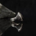 Oval Filigree Ring — Silver-Tone Vintage Open Band