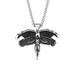 Angel Wings Steel Pendant Vintage Praying Hand