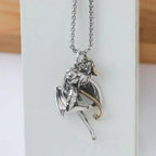 Delicate Antique Silver Color Seraph Prayer Good Luck Necklace Pendant Men Women Anniversary Amulet Jewelry Gift