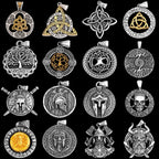 Nordic Vikings Tree of Life Odin Necklace Various Men Celtic Amulet Pendant Stainless Steel Vintage Charm Punk Jewelry