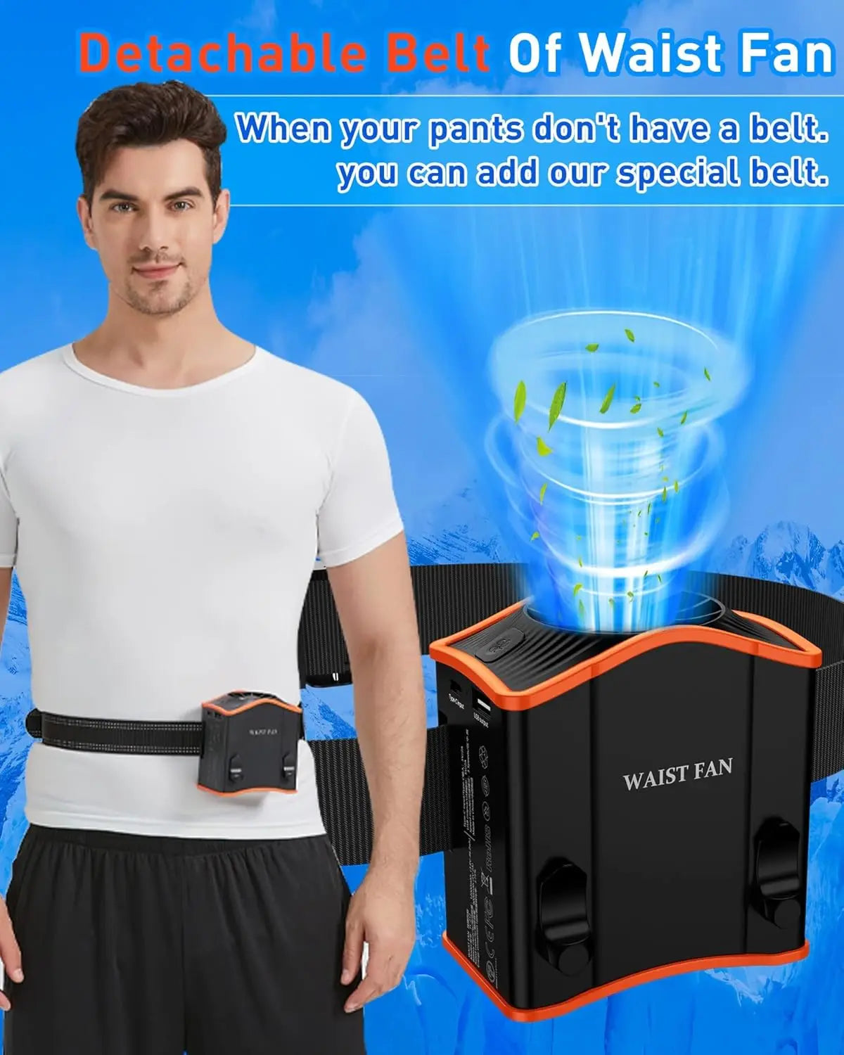 2026 New Upgrade Upgraded Portable Waist Fan With Adjustable Belt,10 Times Strong Wind Waist Clip Fan With 12000mAh