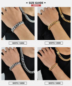 Stainless Steel Cuban Bracelet Miami Rectangle