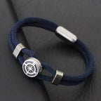 Pirate Style Nautical Compass Bracelet With Strong Magnetic Buckle Vintage Viking Bilayer Milan Rope Wrap Braslet Gift