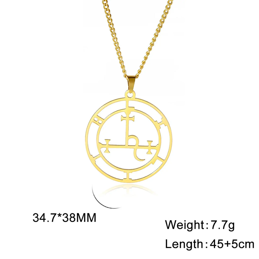 VASSAGO Sigil of Lilith Necklace Lilith Sigil Hecate Goddess Pendant Lucifer Satanic Lilith Symbol Wiccan Jewelry for