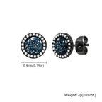 Zircon Stud Earrings — Stainless Steel