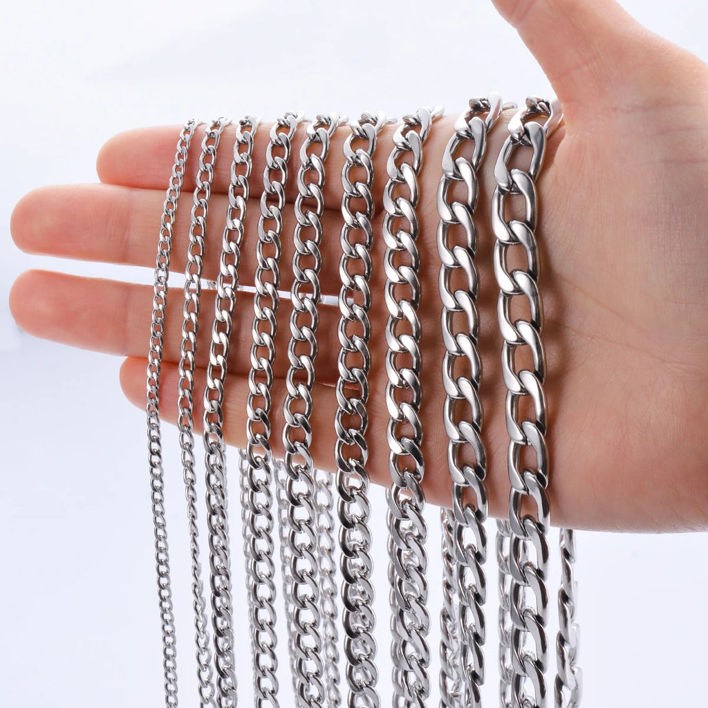 Cuban Curb Chain Choker 7.5mm — Stainless Steel