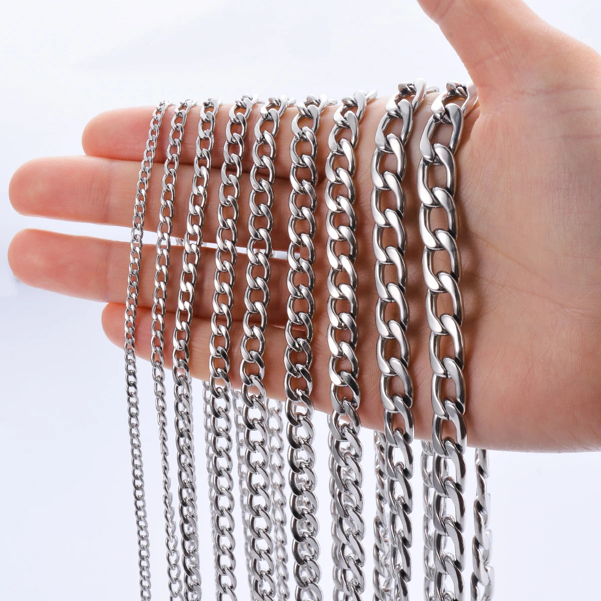 Cuban Curb Chain Choker 7.5mm — Stainless Steel
