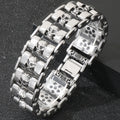 Gothic 25MM Width Skull Head Link Chain Bracelet for Men 316L Stainless Steel Men's Bracelets Punk Rock Jewelry