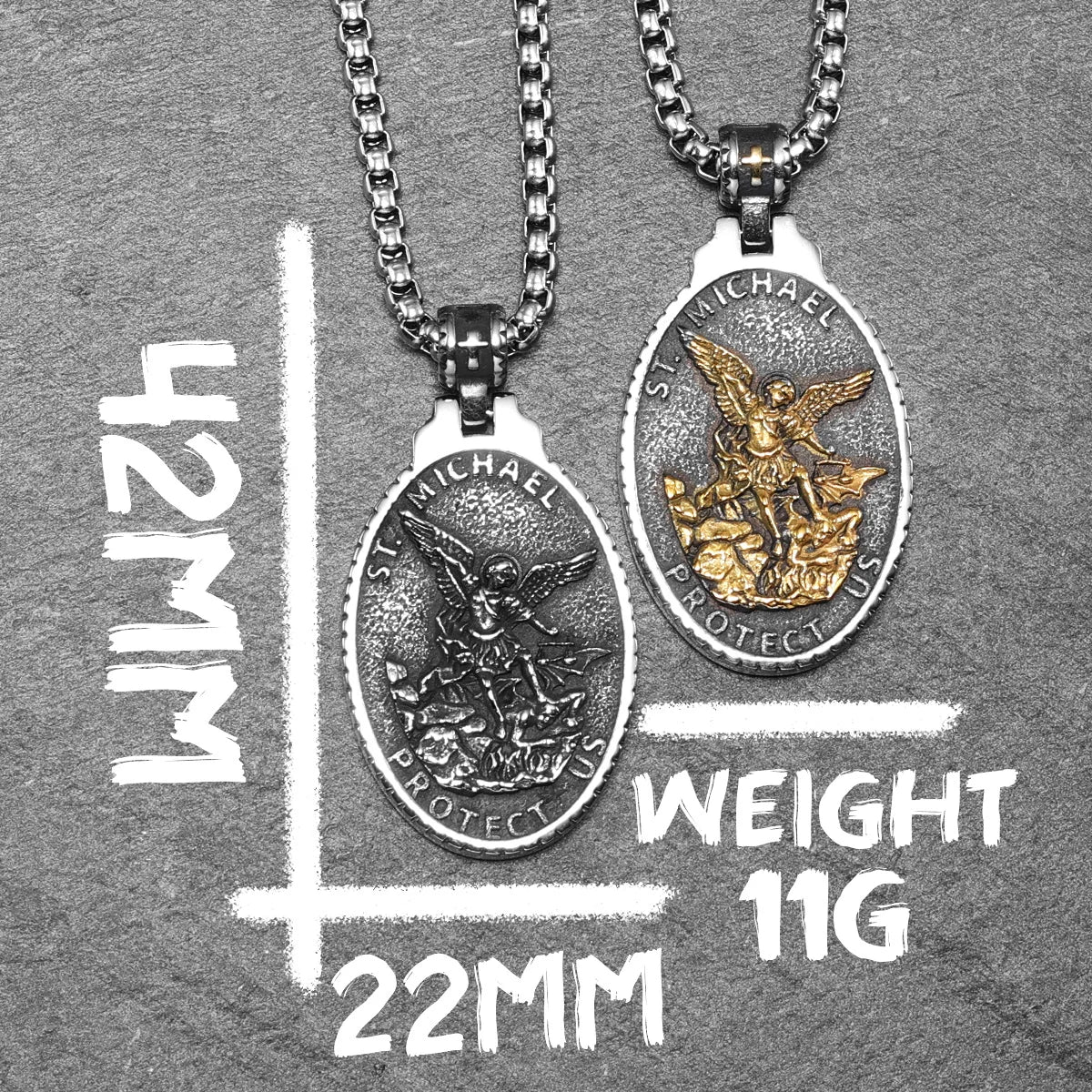 Archangel Michael Pendant — Stainless Steel