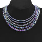 Width 3/4/5/6/7mm Stainless Steel Keel Chain Necklaces For Women Men Accessories Length 40/45/50/60/70/80/90cm Jewelry Necklace
