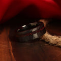 8MM Black Tungsten Carbide Rings for Man Fashion Jewelry Men's Wedding Bands Inlaid Red Opal Engagement Rings Fine Gifts Anillos