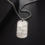 Hip Hop Military Style Stainless Steel Dog Tag Pendant Necklace for Men Women Gold Plated Personalized Id Card Name