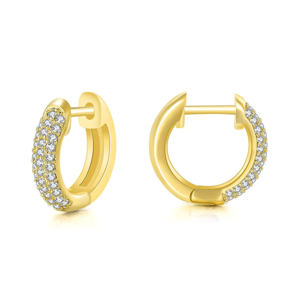 Iced Out Hoop Earrings — Stainless Steel