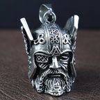 Vintage Design Viking Warrior Bell Pendant Motorcycle Wind Nordic Odin Guardian Bell Necklace Gift Jewelry Accessories