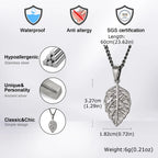 Vintage Maple Leaf Pendant Necklace for Men — Stainless Steel