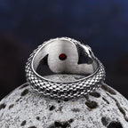2023 New Vintage 316L Stainless Steel 3D Snake Ring With Red&Green StoneAnimal Fashion jewelry For Man Women Boyfriend