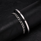 Cuff Bangle Bracelet Set — Stainless Steel