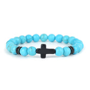 Crucifix Beaded Prayer Bracelet Stretch Religious Wristband