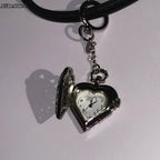 Original Hollow Heart Pocket Watch Chain keychain Design Steampunk Clock Vintage Necklace Pendant Jewelry Watch Men