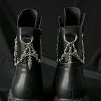 2Pcs Gothic Retro Spear Shaped Pendant Boot Chain Silver Metal Detachable Shoe Chain punk Boot Decoration Accessories