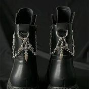 2Pcs Gothic Retro Spear Shaped Pendant Boot Chain Silver Metal Detachable Shoe Chain punk Boot Decoration Accessories