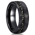 8MM Black Tungsten Men’s Wedding Bands Classic Hammered Meteorite Ring Fashion Simple Couple Promise Engagement Rings