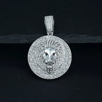 Hip Hop Big Lion Head Pendant Necklace Cuban Chain Necklace For Women Men Iced Out Full Rhinestone Necklace Jewelry