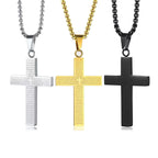 European & American Style Engraved Cross Choker, Minimalist Versatile Titanium Steel Necklace, Daily Commute Accessory