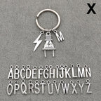 Fashion A-Z Letter Charm Lightning Bolt Plug Electrician Keychain for Electrical Worker Bag Car Keyring Gifts