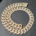 Fashion Hip Hop Miami Cuban Necklace Chain Full Diamonds 9mm 12mm 15mm 20mm 24mm Pendant Chains Long Buckle Closure Jewelry Gift