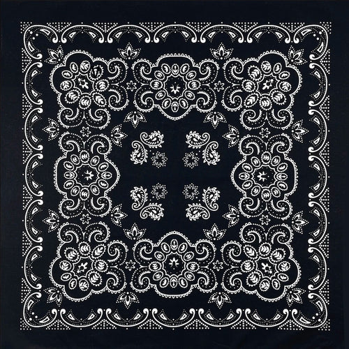 70CM Oversized Hip Hop Amoeba Cashew Cotton Square Bandana Scarf Headband Black Paisley Gifts For Men/Boys/Girls