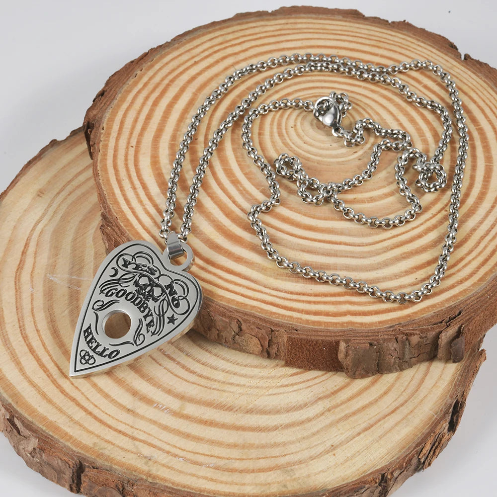 1/5/10 Piece Surgical Stainless Steel Heart Shape Pendant Ouija Board Planchette Necklace Cain Fashion Jewelry