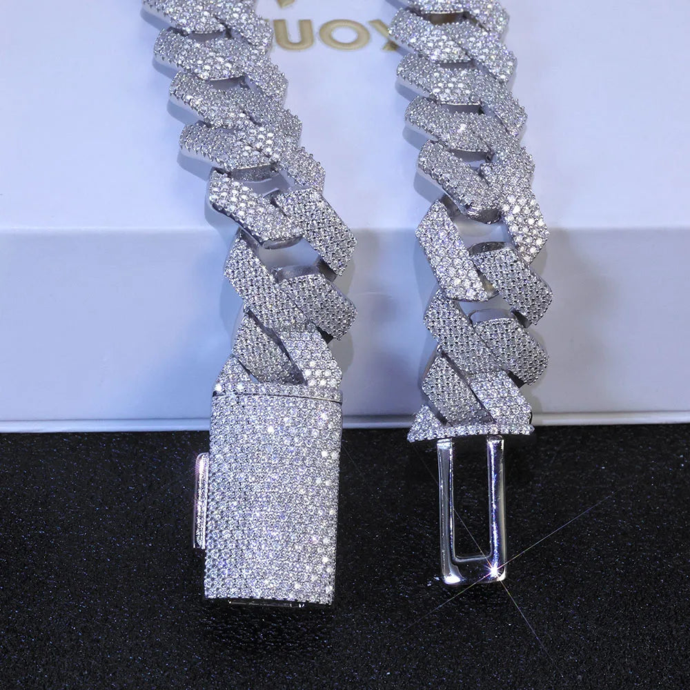 Rose Gold Cuban Bracelet Iced Out 15MM 4-Row