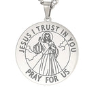 Dawapara Saint Christopher Medal Necklace Jesus Truet In You Amulet Catholic Jewelry Travelers Driver Gifts Stainless