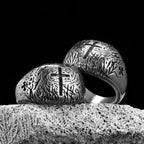 Vintage Cross Ring — Stainless Steel