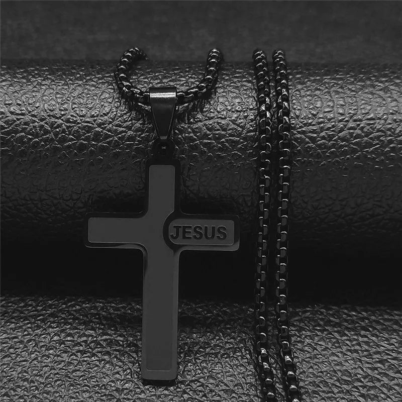 Christian Jesus Cross Pendant Necklace — Gold