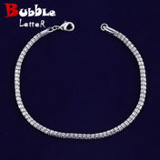 Gold Bubble Letter Snake Link Bracelet