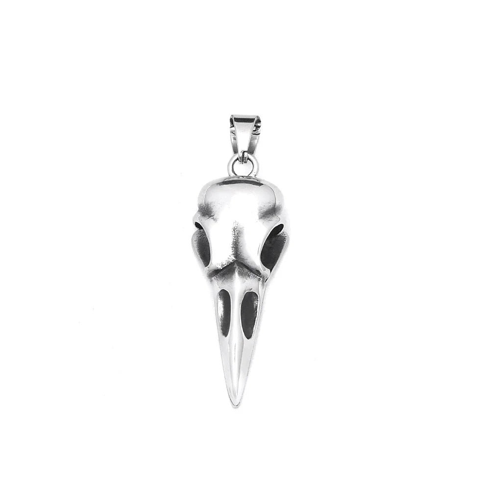 Vintage Nordic Vikings Raven Pendant Necklace Odin Animal Skull Stainless Steel Necklaces For Men Women Fashion Amulet