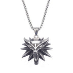 Fashion Vintage Viking Wolf Head Pendant Necklace Mens Punk Biker Stainless Steel Geralt of Rivia Slavic Necklaces