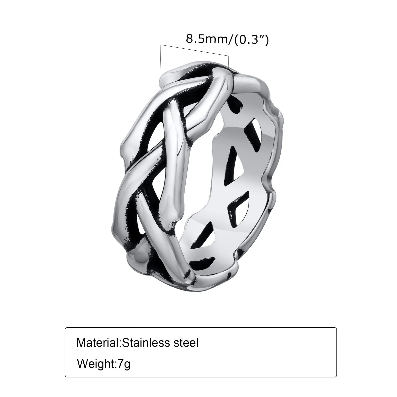 Crown Thorn Branch Ring — Stainless Steel