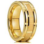 Fashion Black Narrow Wood Grain Stainless Steel Rings For Men Anniversary Party Jewelry Accessories Classical Men Rings
