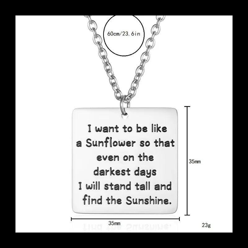 Alphabet Square Pendant Necklace — Stainless