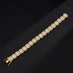 Iced Out Square Cluster Tennis Chain Bracelet 12mm — Two-Tone