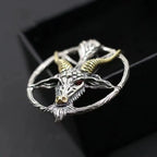 Vintage Punk Inverted Pentagram Satanic Goat Necklace Pendant for Men Unique Pagan Amulet Jewelry