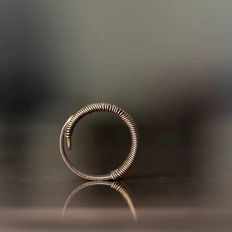 Brass Copper Wire Winding Process Retro Vintage Ring for Men's&Women's Punk Trend fashion Exquisite Non Fading